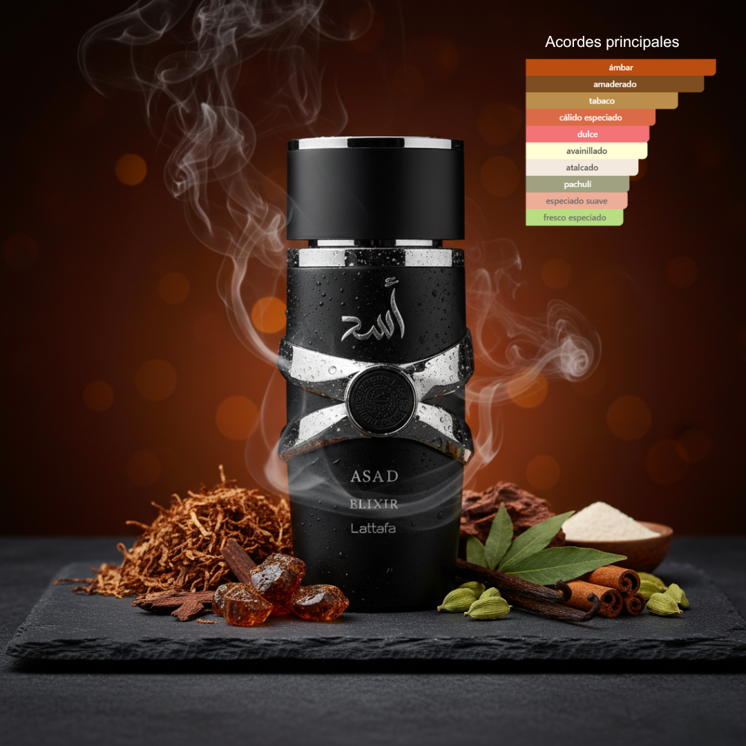 Fragancia oriental masculina con tabaco vainilla incienso y azafrán