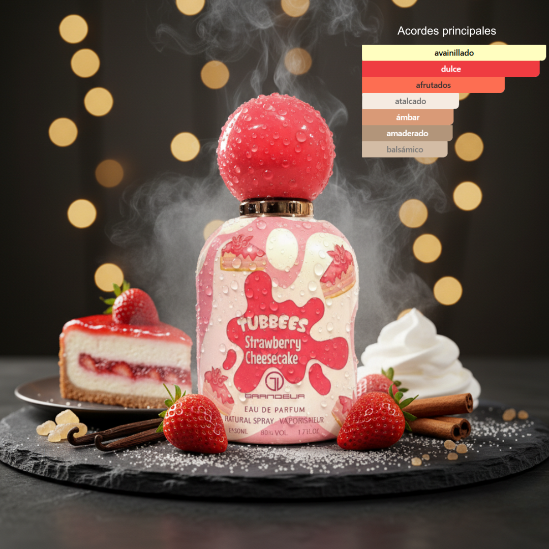 Fragancia floral frutal gourmand femenina con fresa vainilla y crema