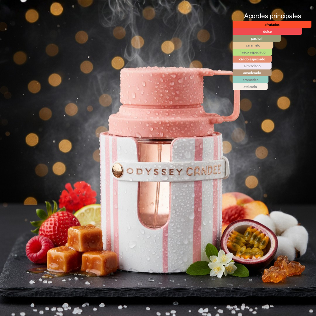 Fragancia femenina con notas frutales caramelo y ambar