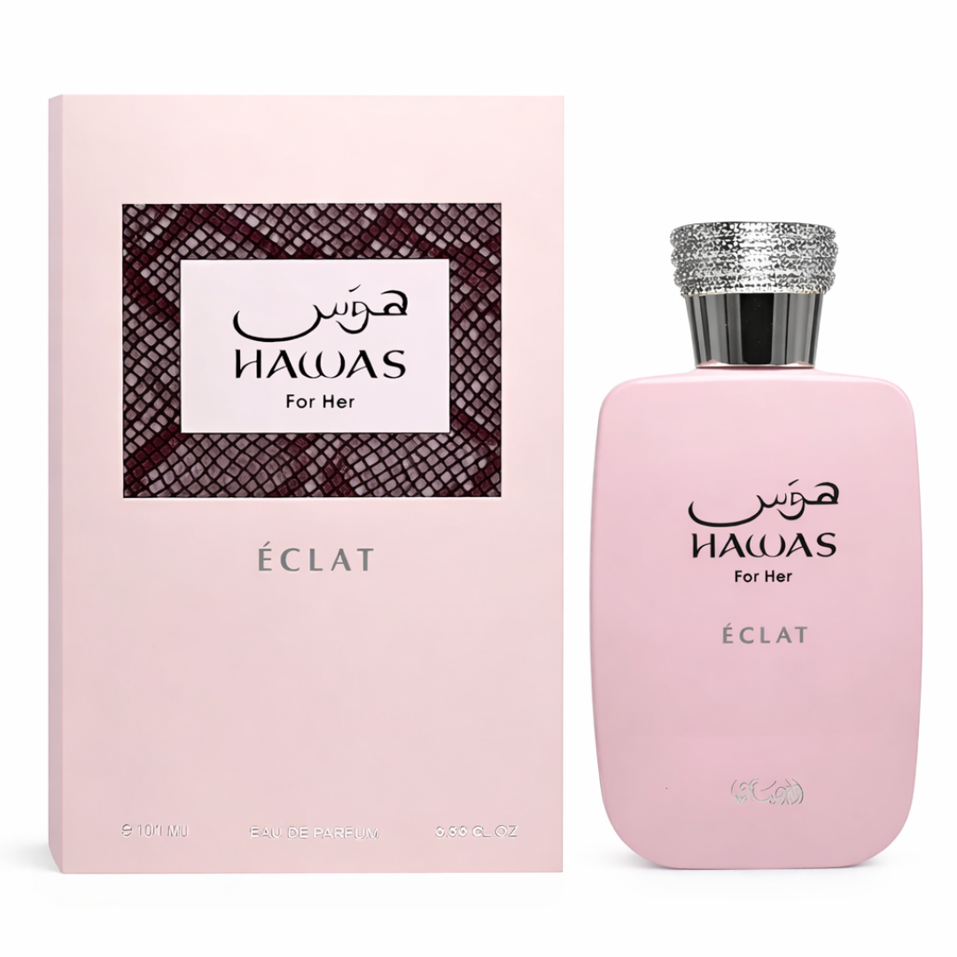 Perfume Hawas For Her Éclat de Rasasi botella con caja original
