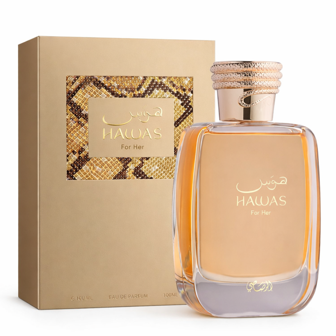 Perfume Hawas for Her de Rasasi botella con caja original