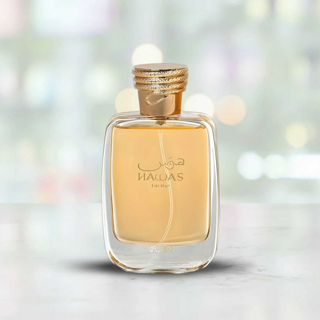 Perfume Hawas for Her de Rasasi botella fragancia floral para mujeres