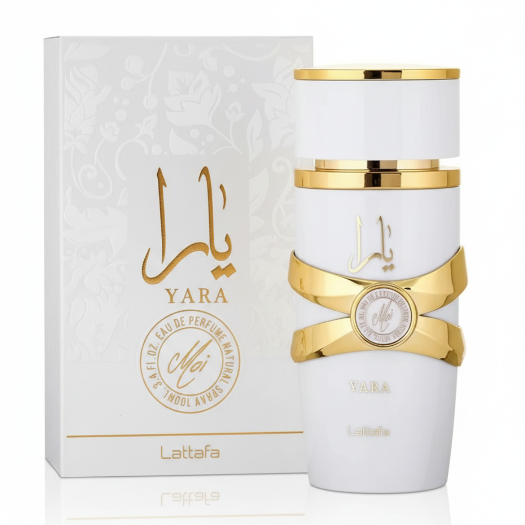 Perfume Yara Moi de Lattafa Perfumes botella con caja original